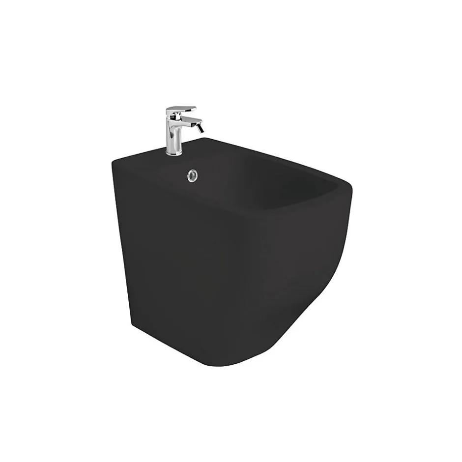 Kiamami Valentina Bidet Sur Pied En Céramique Noir Mat Affleurant Le Mur* Bidet