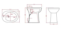 Goman Srl Bidet surélevé céramique ALTO 3 - Blanc - Hauteur 50 cm - Profondeur : 51 cm - Largeur : 37,5 cm* Bidet