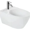 Sanindusa Bidet suspendu céramique traditionnelle Sanlife avec trous pour abattant (abattant non compris) blanc* Bidet