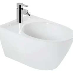 Sanindusa Bidet suspendu céramique traditionnelle Sanlife avec trous pour abattant (abattant non compris) blanc* Bidet
