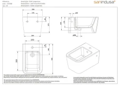 Sanindusa Bidet suspendu céramique traditionnelle Advance blanc* Bidet