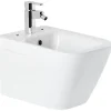 Sanindusa Bidet suspendu céramique traditionnelle Look avec trous pour abattant blanc (abattant, robinet et vidage non inclus)* Bidet