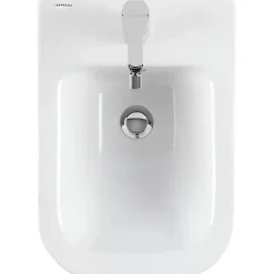 Sanindusa Bidet suspendu céramique traditionnelle Look 50x35 blanc (robinet et vidage non inclus)* Bidet