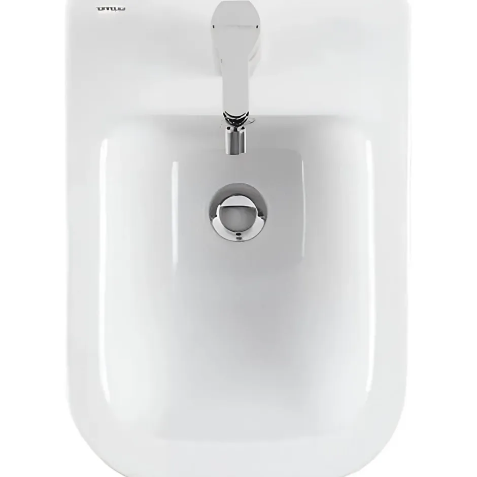 Sanindusa Bidet suspendu céramique traditionnelle Look 50x35 blanc (robinet et vidage non inclus)* Bidet
