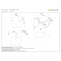 Sanindusa Bidet suspendu cylindrique contemporain céramique traditionnelle blanc (robinet non inclus)