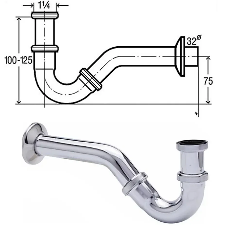 Bernstein Bidet suspendu de qualité supérieure CH2019V - Avec siphon, Avec bonde Pop Up, Avec robinet 1238C* Bidet