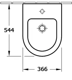 Bernstein Bidet suspendu de qualité supérieure CH2019V - Avec siphon, Sans bonde Pop Up, Avec robinet 1238C