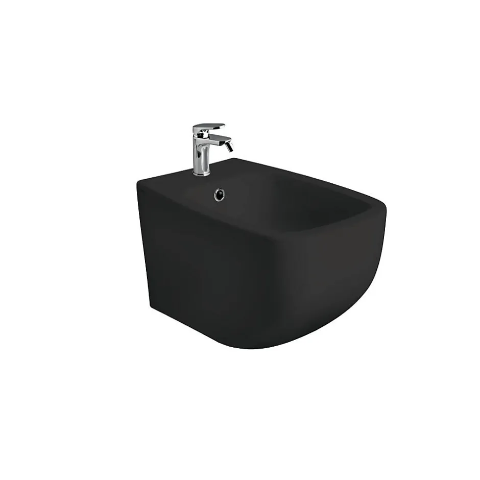 Kiamami Valentina Bidet Suspendu En Céramique Noir Mat - Mozart* Bidet