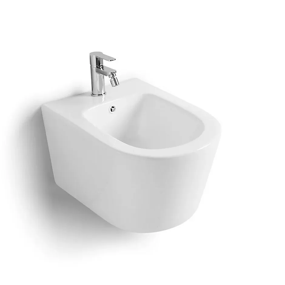 Kiamami Valentina Bidet Suspendu En Céramique Blanche - Blues