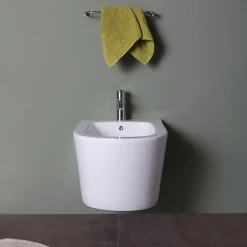 Kiamami Valentina Bidet Suspendu En Céramique Blanche - Blues
