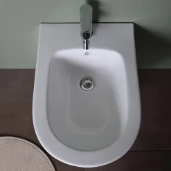 Kiamami Valentina Bidet Suspendu En Céramique Blanche - Blues