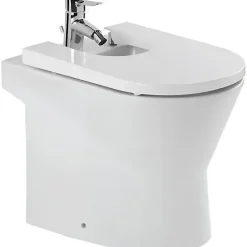 Sanindusa Bidet UrbY céramique traditionnelle pose au sol avec trous abattant (abattant non compris) blanc