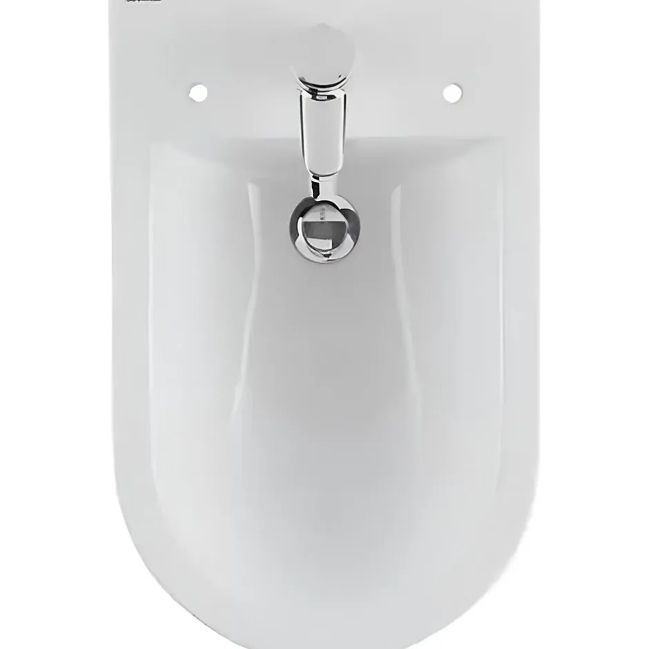 Sanindusa Bidet UrbY céramique traditionnelle pose au sol avec trous abattant (abattant non compris) blanc