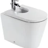 Sanindusa Bidet UrbY Plus céramique traditionnelle pose au sol avec trous abattant (abattant non compris) blanc* Bidet
