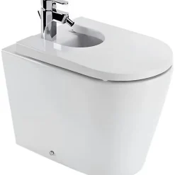 Sanindusa Bidet UrbY Plus céramique traditionnelle pose au sol avec trous abattant (abattant non compris) blanc* Bidet