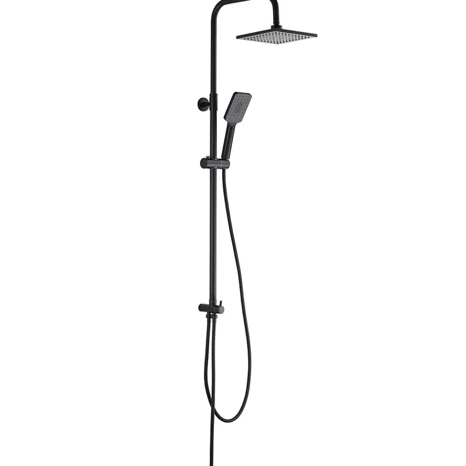 Hydroland BLACKROMA Colonne de douche sans mitigeur hauteur réglable 80 à 115 cm, Noir mat