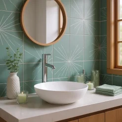 Ambra BOLÉA - Vasque ronde à poser 40 cm en solide surface - Design épuré et contemporain