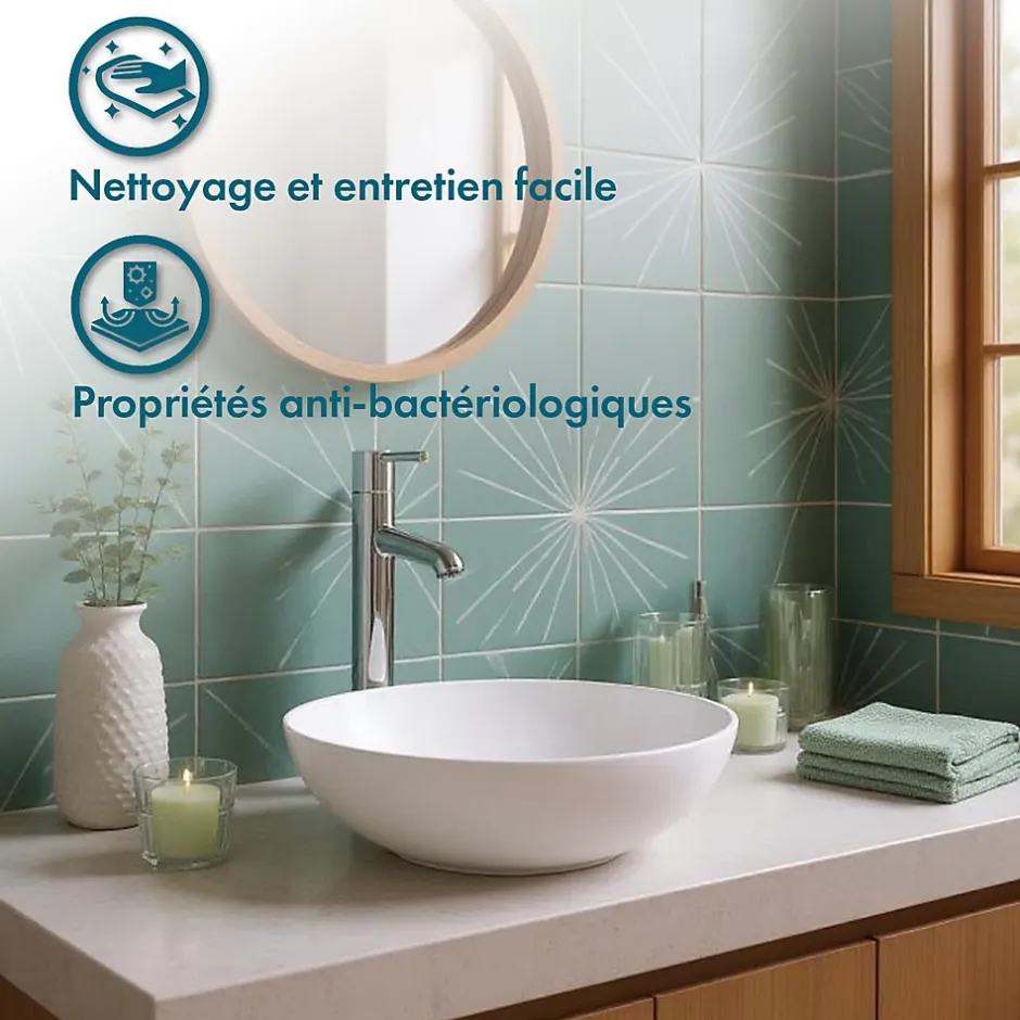 Ambra BOLÉA - Vasque ronde à poser 40 cm en solide surface - Design épuré et contemporain