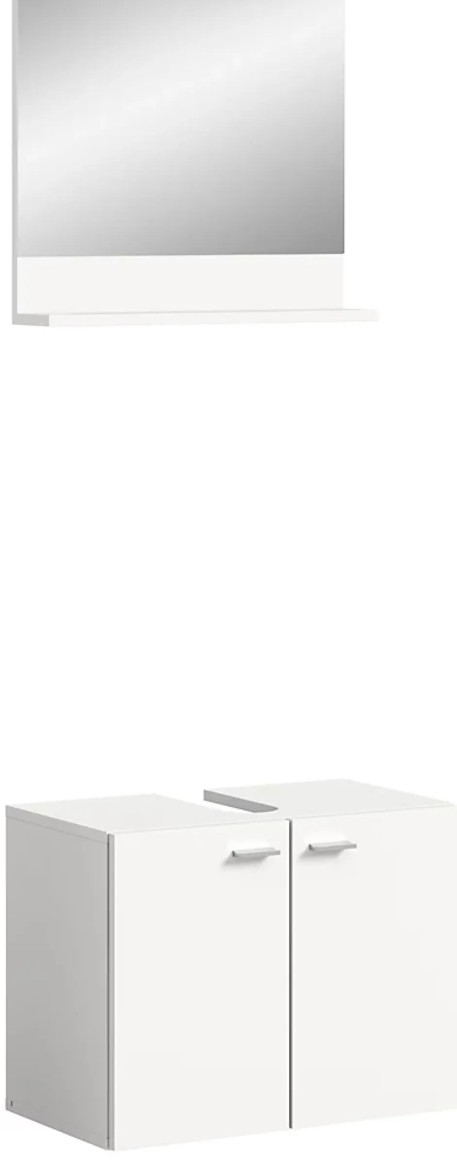 Xonox Boston - Ensemble de 2 meubles de salle de bains (L/H/P : 57x186x33 cm) en mélaminé blanc, vasque non incluse