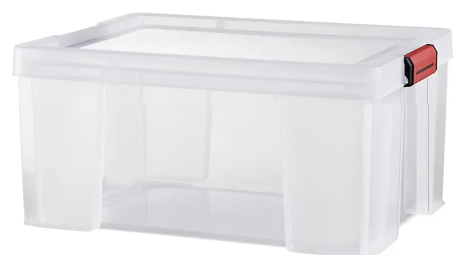 Sundis Boîte de rangement avec couvercle Clip’n store 27 L transparent* Accessoire Buanderie
