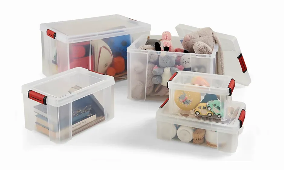 Sundis Boîte de rangement avec couvercle Clip’n store 27 L transparent* Accessoire Buanderie