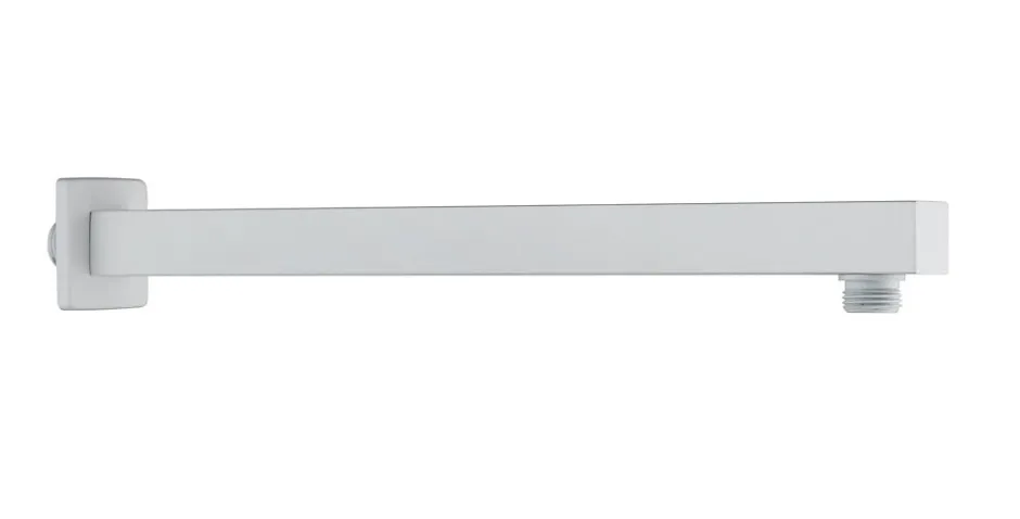 Edouard Rousseau Bras de douche encastrable carré L.37,3 cm, blanc,* Pommeau De Douche, Flexible Et Barre De Douche