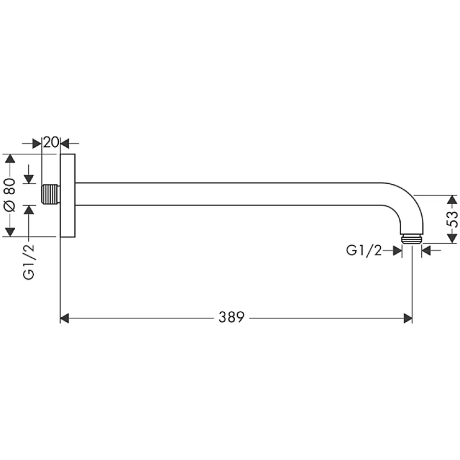 Hansgrohe Bras de douche M 38,9 cm Chromé