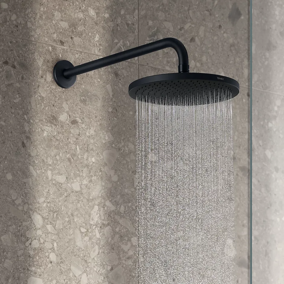 Duravit Bras de tête de douche en laiton, Barre de douche fixation murale 41cm (sans tête de douche) - Noir mat* Pommeau De Douche, Flexible Et Barre De Douche