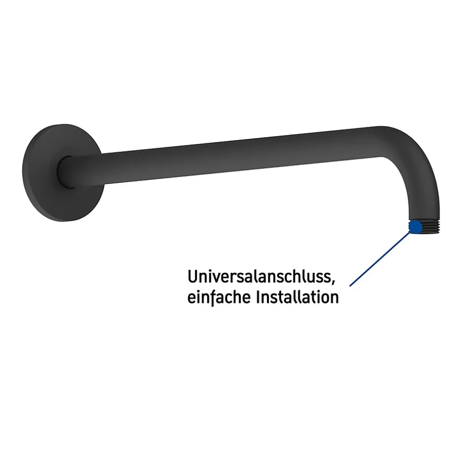 Duravit Bras de tête de douche en laiton, Barre de douche fixation murale 41cm (sans tête de douche) - Noir mat* Pommeau De Douche, Flexible Et Barre De Douche