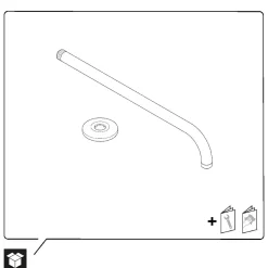 Duravit Bras de tête de douche en laiton, Barre de douche fixation murale 41cm (sans tête de douche) - Noir mat* Pommeau De Douche, Flexible Et Barre De Douche