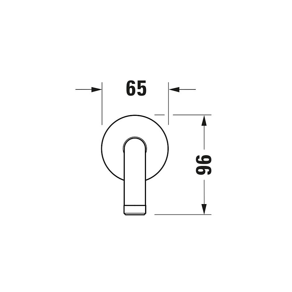Duravit Bras de tête de douche en laiton, Barre de douche fixation murale 41cm (sans tête de douche) - Or poli