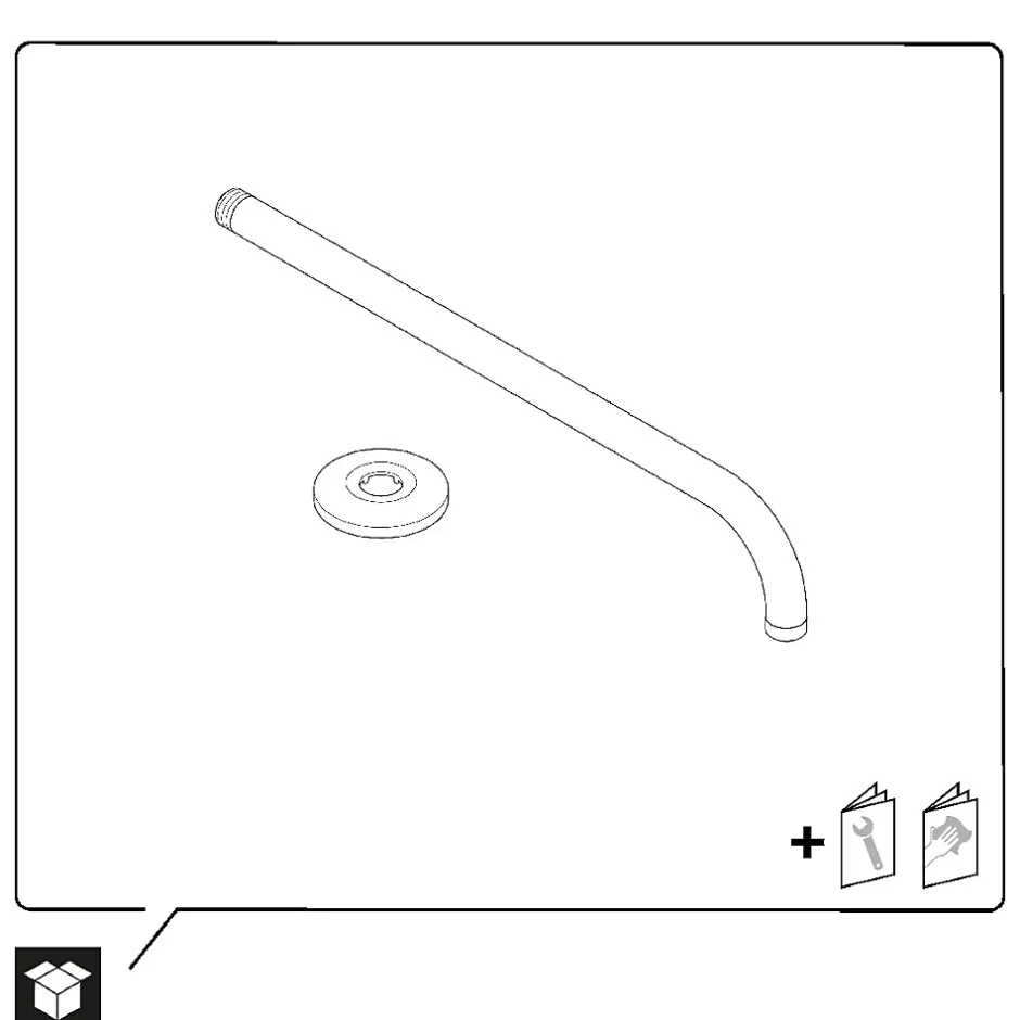 Duravit Bras de tête de douche en laiton, Barre de douche fixation murale 41cm (sans tête de douche) - Or poli