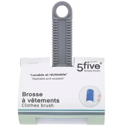 5Five Brosse à vêtements lavable gris - Bleu-
