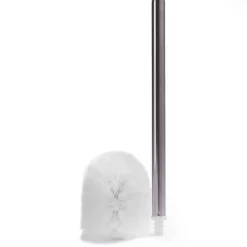 MSV Brosse WC en polypropylène blanc et manche inox Ø8 x H.35 cm,