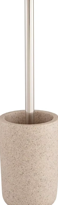 GoodHome Brosse WC et support Jubba en polyrésine et acier inoxydable coloris beige* Accessoire Wc