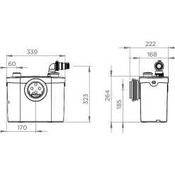 SFA Broyeur sanitaire - 2 postes - 400 W - Sanibroyeur pro -* Wc Chimique Et Broyeur