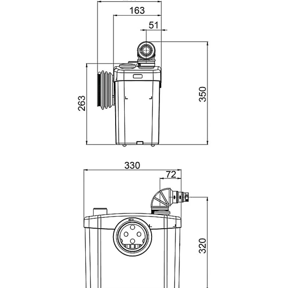 SFA Broyeur sanitaire - 2 postes - 400 W - Sanibroyeur pro -* Wc Chimique Et Broyeur