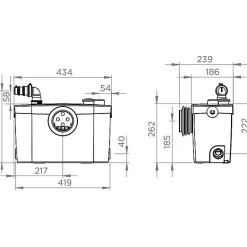 SFA Broyeur WC - Sanipro XR - - Evacuation Diamètre 22/28/32 mm* Wc Chimique Et Broyeur