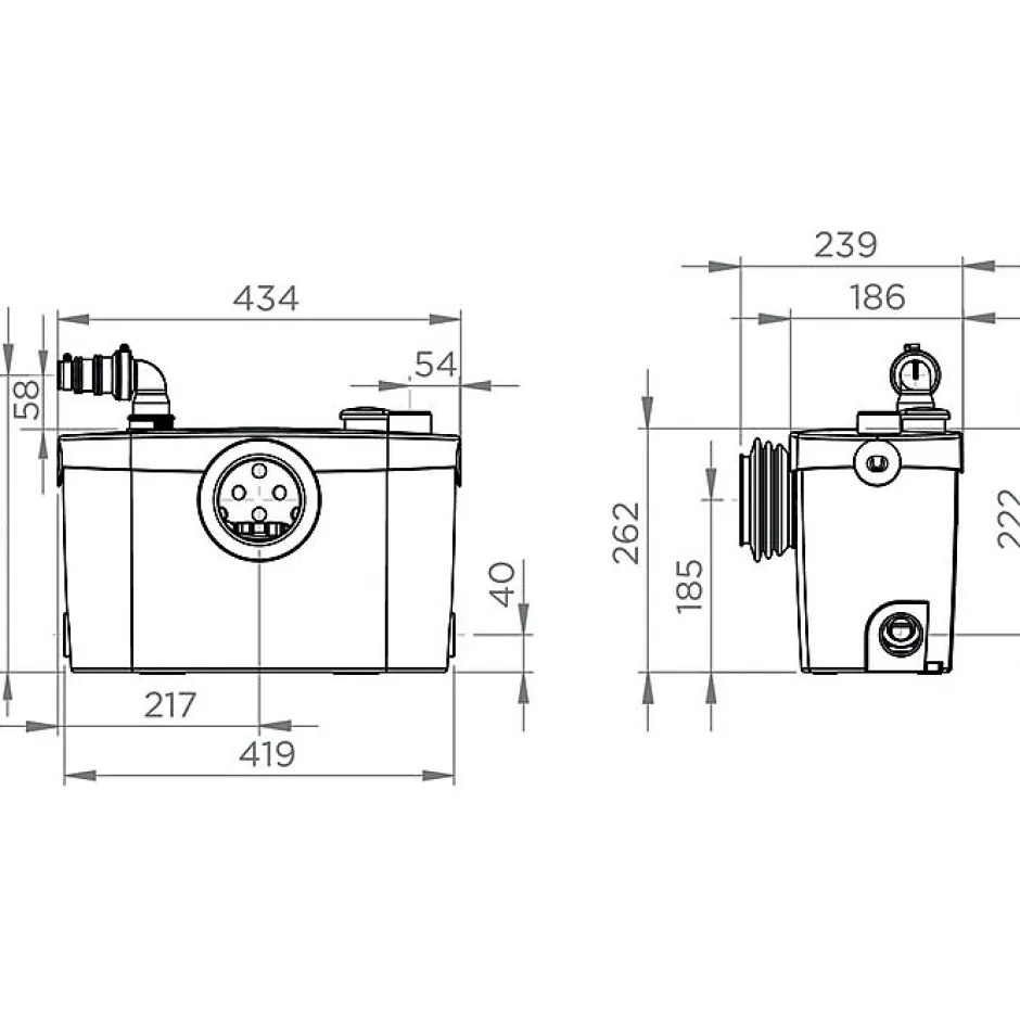 SFA Broyeur WC - Sanipro XR - - Evacuation Diamètre 22/28/32 mm* Wc Chimique Et Broyeur