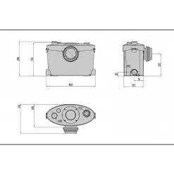 Bsf Broyeur wc adaptable silencieux 550 watts, Broyeur sanitaire -550-UP salle de bain WC, Trappe de maintenance rapide, marque