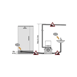 Bsf Broyeur wc adaptable silencieux 550 watts, Broyeur sanitaire -550-UP salle de bain WC, Trappe de maintenance rapide, marque