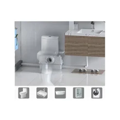 Bsf Broyeur WC 800 watt avec Alarme, idéal en logement locatif ou local PRO, très Robuste, Trappe de maintenance, marque Française* Wc Chimique Et Broyeur