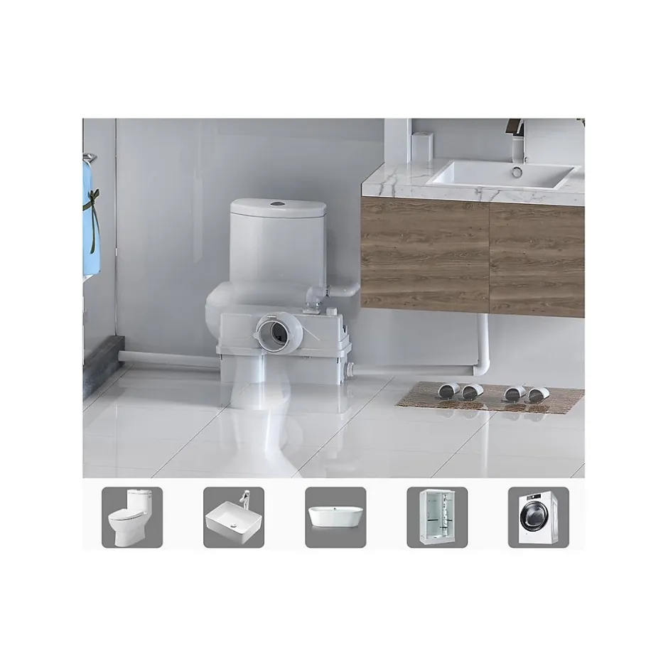 Bsf Broyeur WC 800 watt avec Alarme, idéal en logement locatif ou local PRO, très Robuste, Trappe de maintenance, marque Française* Wc Chimique Et Broyeur