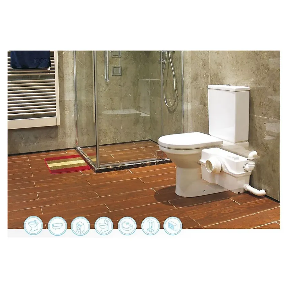 Bsf Broyeur WC 800 watt avec Alarme, idéal en logement locatif ou local PRO, très Robuste, Trappe de maintenance, marque Française* Wc Chimique Et Broyeur
