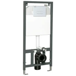 Kerra Bâti support universel pour WC suspendu Avec plaque chasse d'eau blanche
