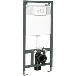 Kerra Bâti support universel pour WC suspendu Avec plaque chasse d'eau blanche