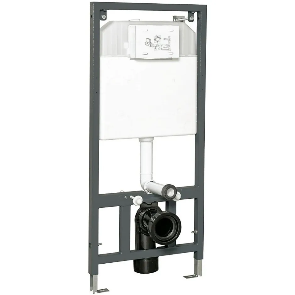 Kerra Bâti support universel pour WC suspendu Avec plaque chasse d'eau blanche