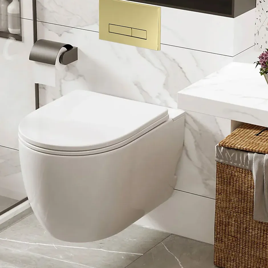 Rea Bâti support WC avec plaque de commande type H Gold