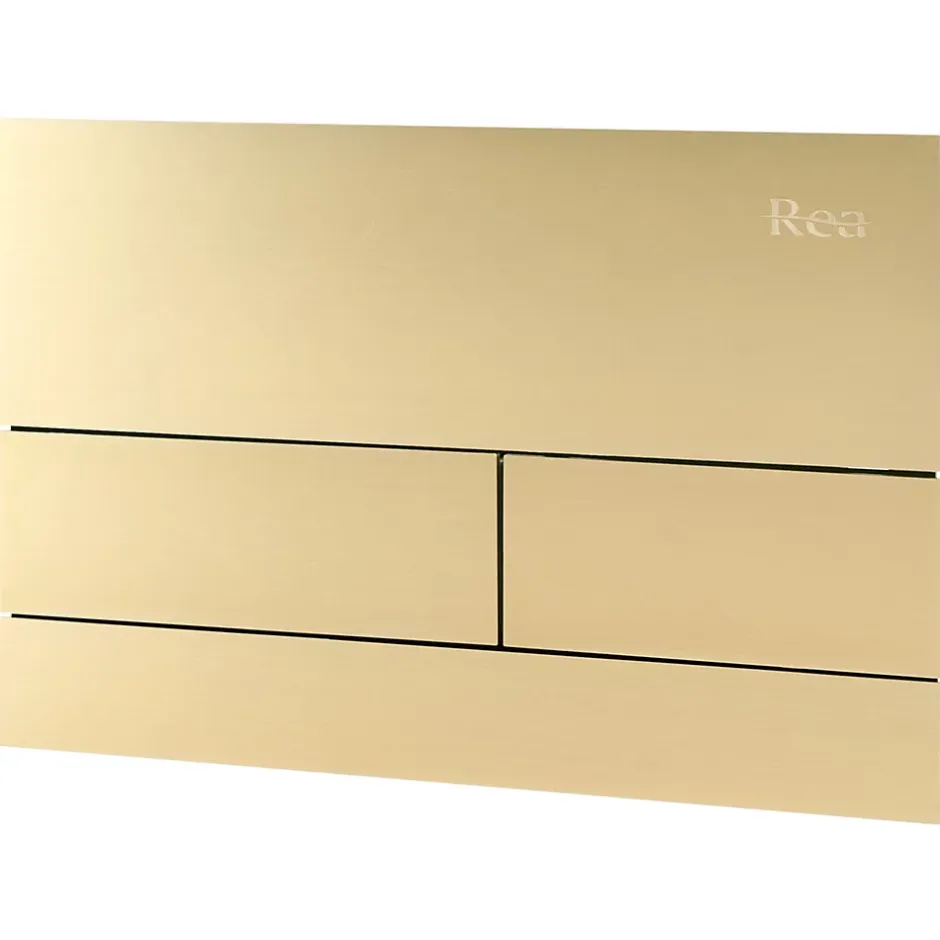 Rea Bâti Support Wc Avec Plaque De Commande Type T Brush Gold* Wc Suspendu