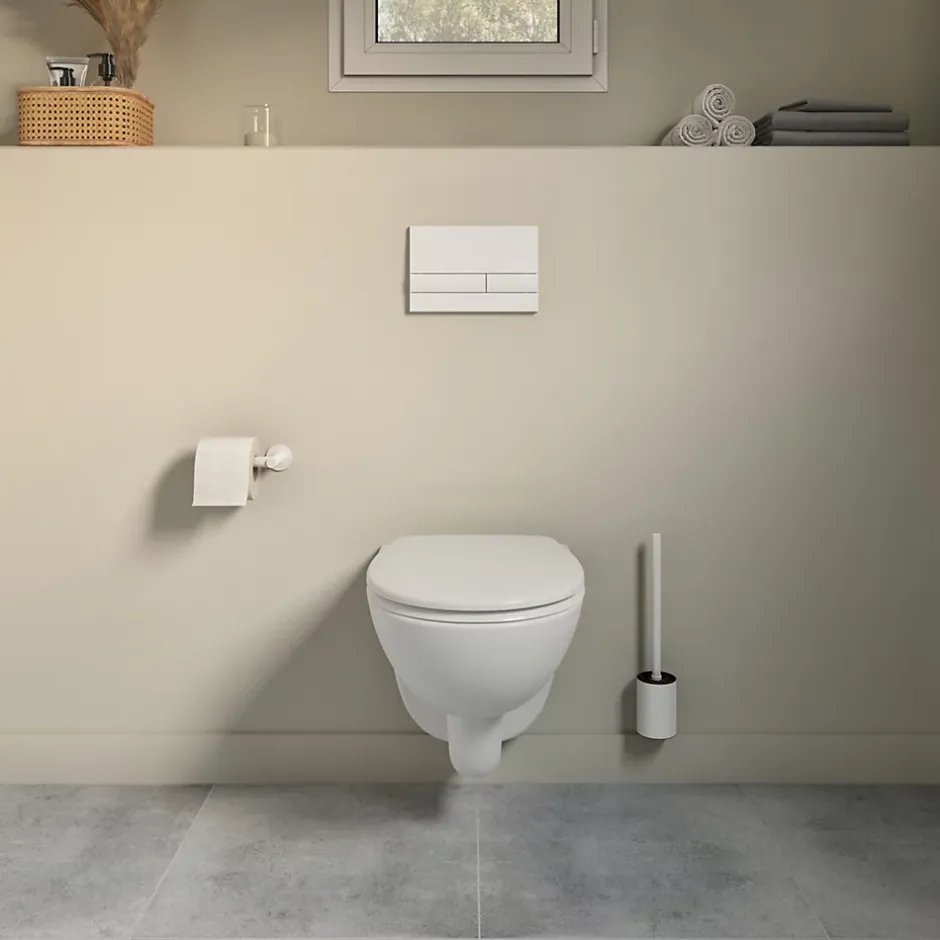 GoodHome Bâti-support sol et mur pour WC suspendu autoportant, certifié NF, Silgo